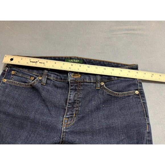 Lauren Ralph Lauren Curvy Jeans Modren Straight Leg Mid Rise Blue Women Size 12P - Picture 8 of 11
